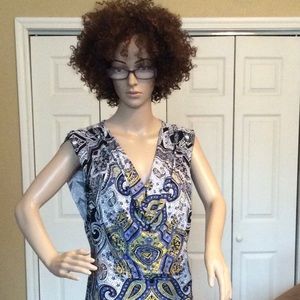 One World Paisley V Neck Dress